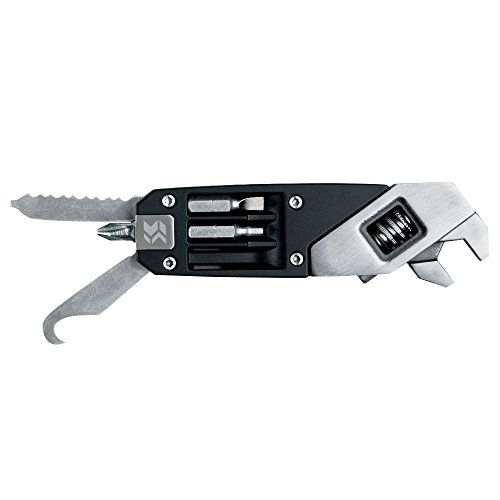 swiss tech 瑞士科技 st41070黑色 拉絲不銹鋼七合一可調(diào)節(jié)扳手工具 車友野營必備